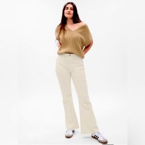 Gap Winter White Corduroy Flare Pants